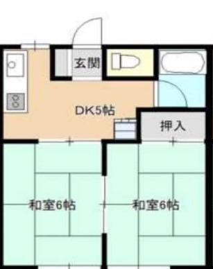ライトコーポ蘇我I(2DK/2階)の間取り写真