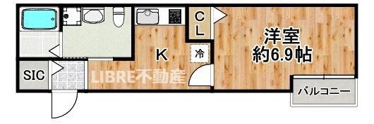 JOYFUL・HOUSE此花(1K/2階)の間取り写真