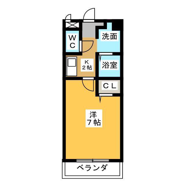 ベルドミール桑名(1K/3階)の間取り写真