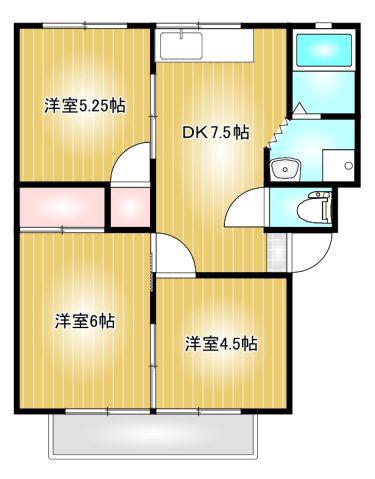 マンションくるみ(3DK/2階)の間取り写真