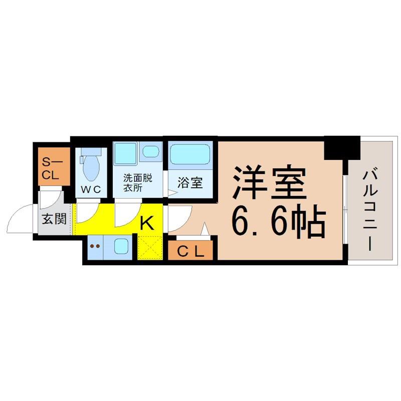 S-RESIDENCE上前津サウス(1K/3階)の間取り写真