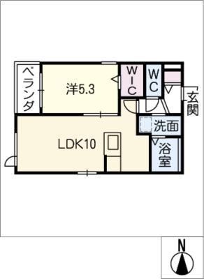 ヘーベルメゾン東白壁ウエスト(1LDK/2階)の間取り写真