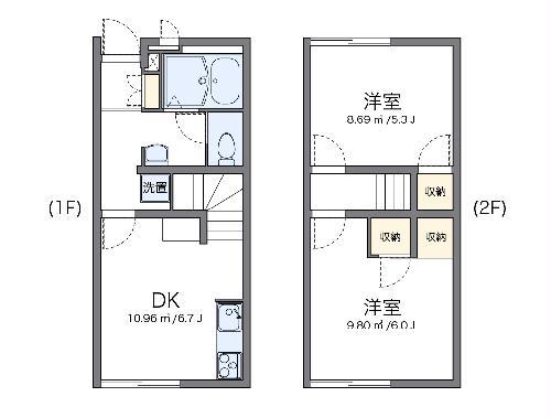 レオパレスフロラシオン II(2DK/1階)の間取り写真