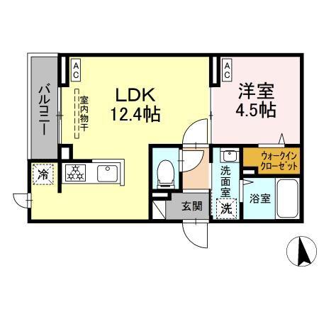 セレスティア東向島(1LDK/2階)の間取り写真