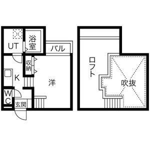 CREO庄内通六番館(1SK/2階)の間取り写真