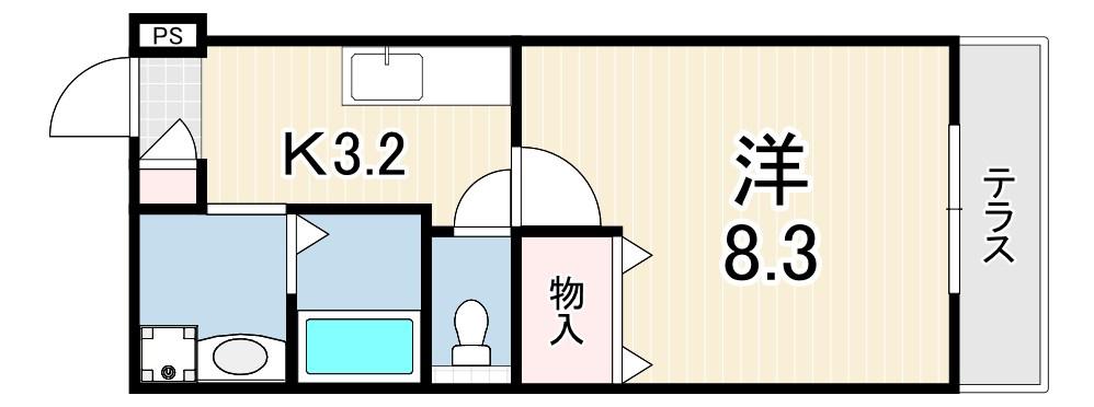 メゾンコンフォール(1K/1階)の間取り写真