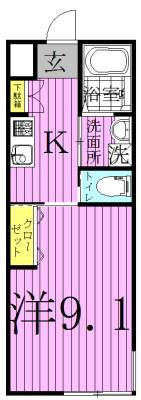 ラシーヌ(1K/1階)の間取り写真