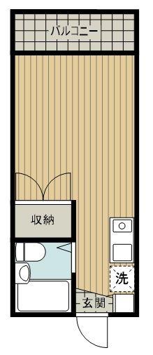 上福岡グリーンハイツ(1K/4階)の間取り写真