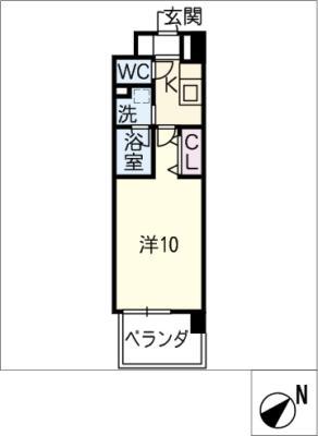 レジデンスアベリア(1K/3階)の間取り写真