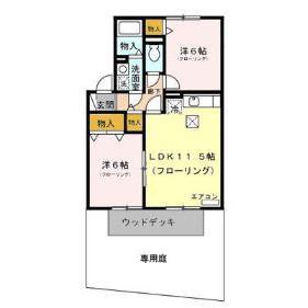 ヴェルフェルム(2LDK/1階)の間取り写真