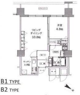天神プレイス ウエスト棟(1LDK/8階)の間取り写真
