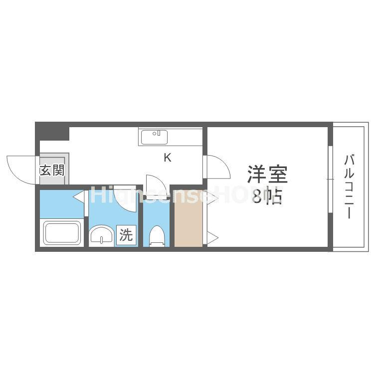 グローフラール(1K/3階)の間取り写真