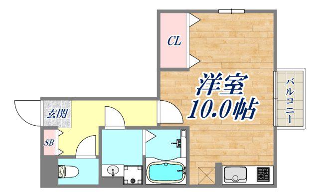 クレール(ワンルーム/1階)の間取り写真