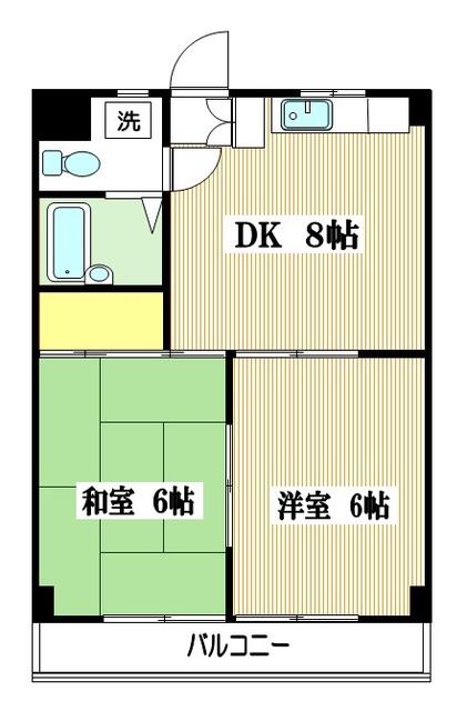 松本ハイツ(2DK/3階)の間取り写真