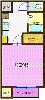 アンジェリックD(1K/2階)の間取り写真