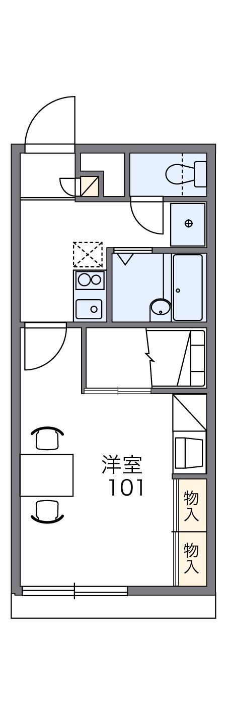 レオパレスCRANEIII(1K/2階)の間取り写真