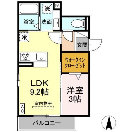 RAUM Y(1LDK/2階)の間取り写真