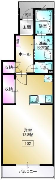 サンラファエル(ワンルーム/2階)の間取り写真