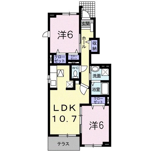 メゾンドジョリ(2LDK/1階)の間取り写真