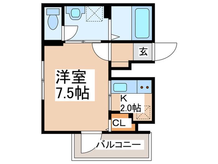クロワール(1K/1階)の間取り写真