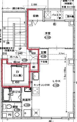 GRACEMAISONTANIMACHI6(1LDK/6階)の間取り写真