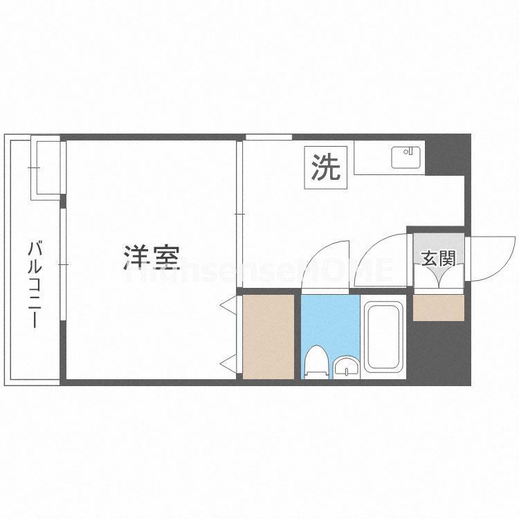 エスティライフ新森古市(1K/6階)の間取り写真