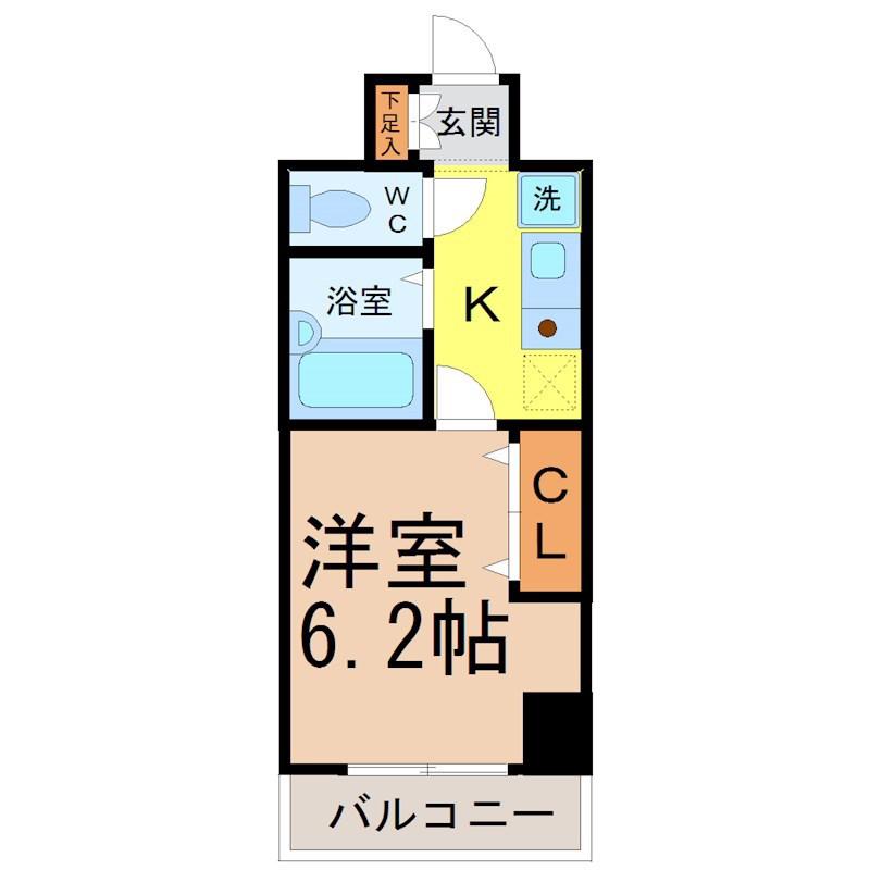 フィール大須(1K/4階)の間取り写真