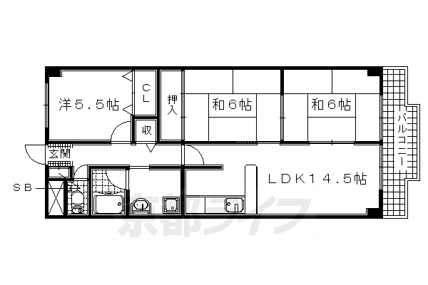 ラ・ポート折坂(3LDK/1階)の間取り写真