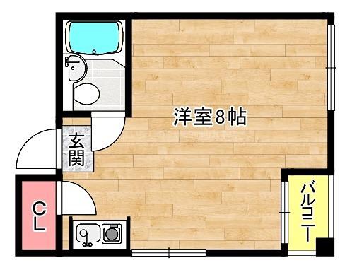 LILAC PARTI(ワンルーム/2階)の間取り写真
