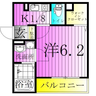 T&P TAKENOTSUKA(1K/1階)の間取り写真