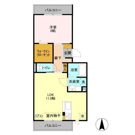 ステラタウン アークトゥルス(1LDK/1階)の間取り写真