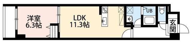 アルヴィータ(1LDK/6階)の間取り写真