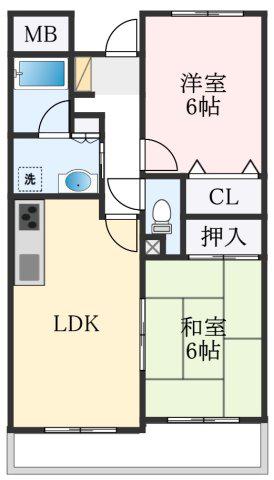 グランデーミFY(2LDK/3階)の間取り写真