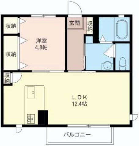 シャーメゾン根岸(1LDK/1階)の間取り写真