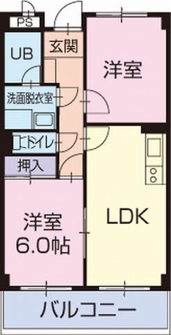 リンピアワッセナー(2LDK/3階)の間取り写真