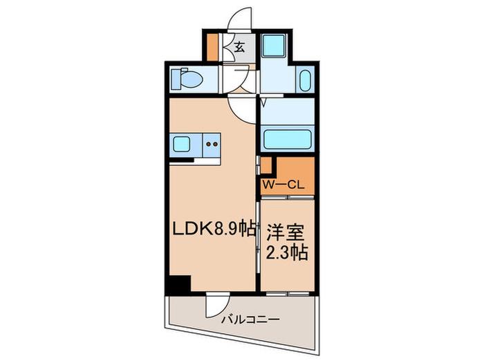 セレニテ西元町アリエ(1LDK/15階)の間取り写真