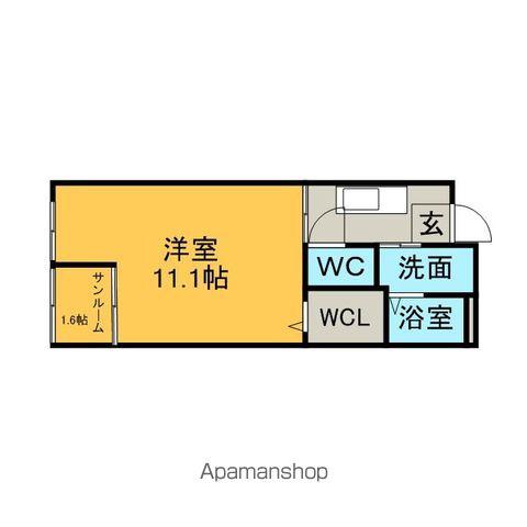 ボヌール新栄(1K/2階)の間取り写真