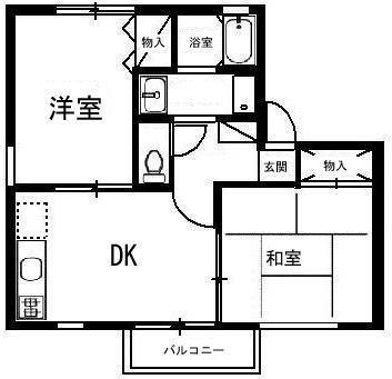 セジュールヴェルジェ N(2DK/1階)の間取り写真