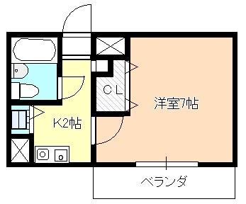 ソナーレ所沢(1K/4階)の間取り写真