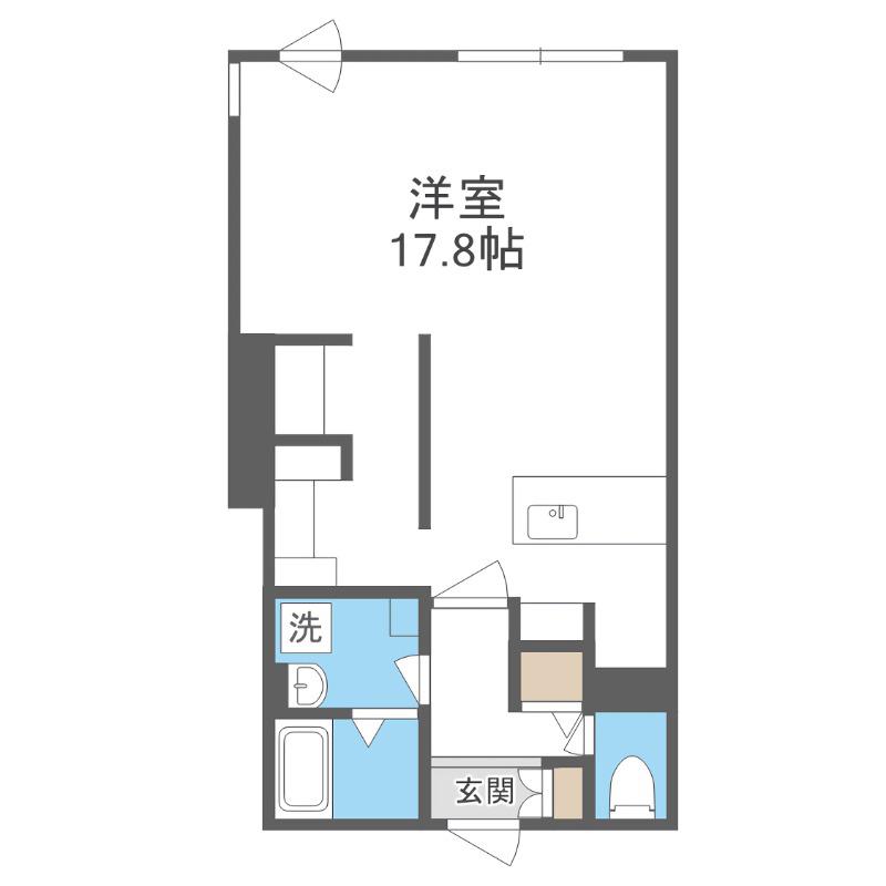 ピオネロ月寒(1LDK/3階)の間取り写真