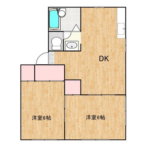 コーポテルスター(2DK/1階)の間取り写真