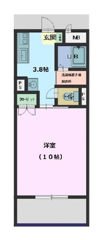 ミレニアム(1K/2階)の間取り写真