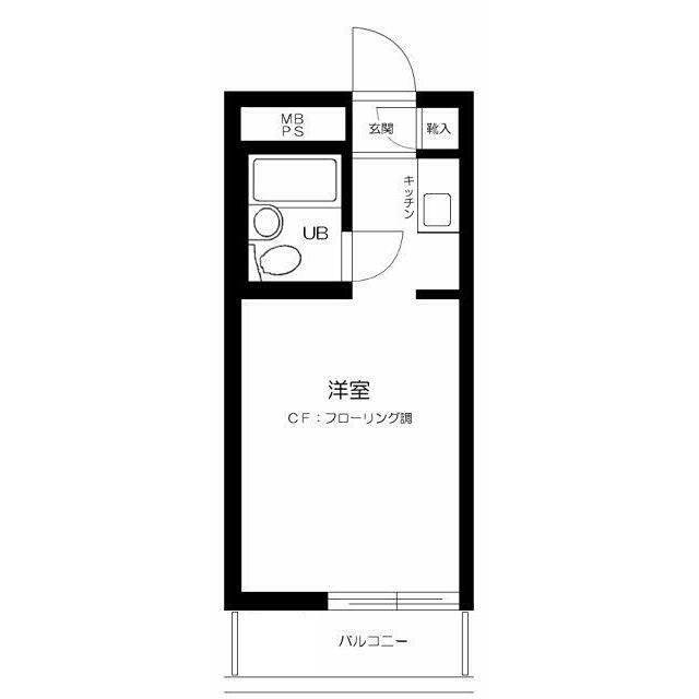 ユースフル都立大(ワンルーム/1階)の間取り写真