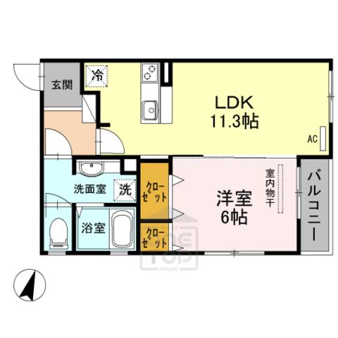 FLARE・正雀(1LDK/1階)の間取り写真