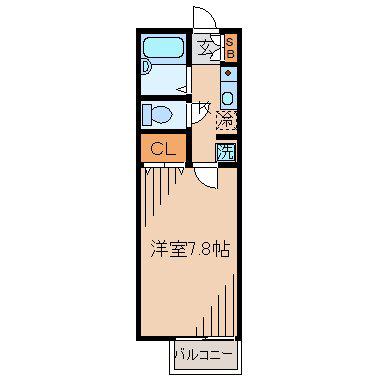 エムボナールII(1K/1階)の間取り写真