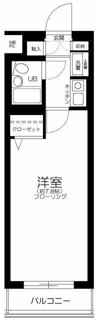 日神パレステージ三軒茶屋(1K/4階)の間取り写真