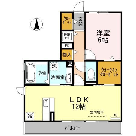 レジデンシィズ東城 イースト(1LDK/2階)の間取り写真