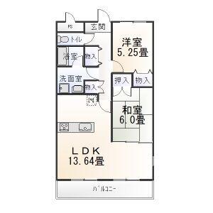 シャルマン平成(2LDK/2階)の間取り写真
