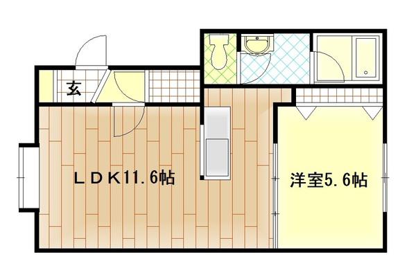 アルトIII(1LDK/2階)の間取り写真
