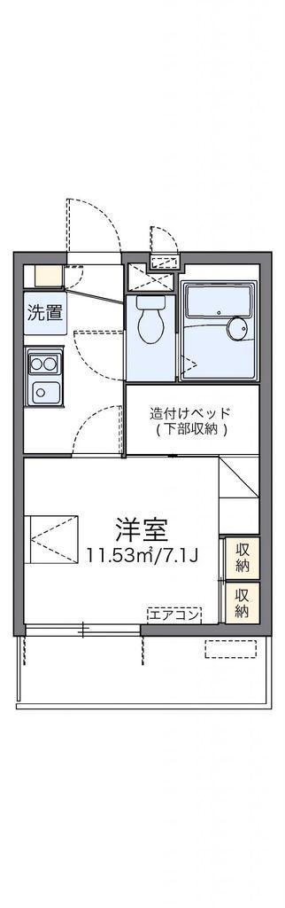 レオパレス本田ハイツ(1K/1階)の間取り写真